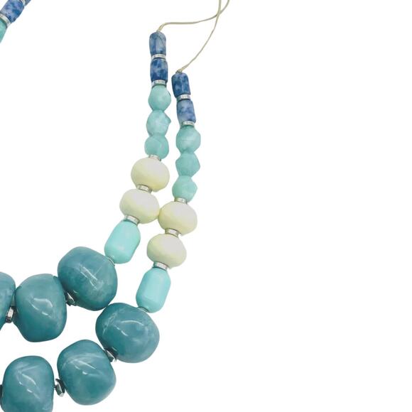 J. Jill Blue and Cream Beaded Necklace - Picture 4 of 5